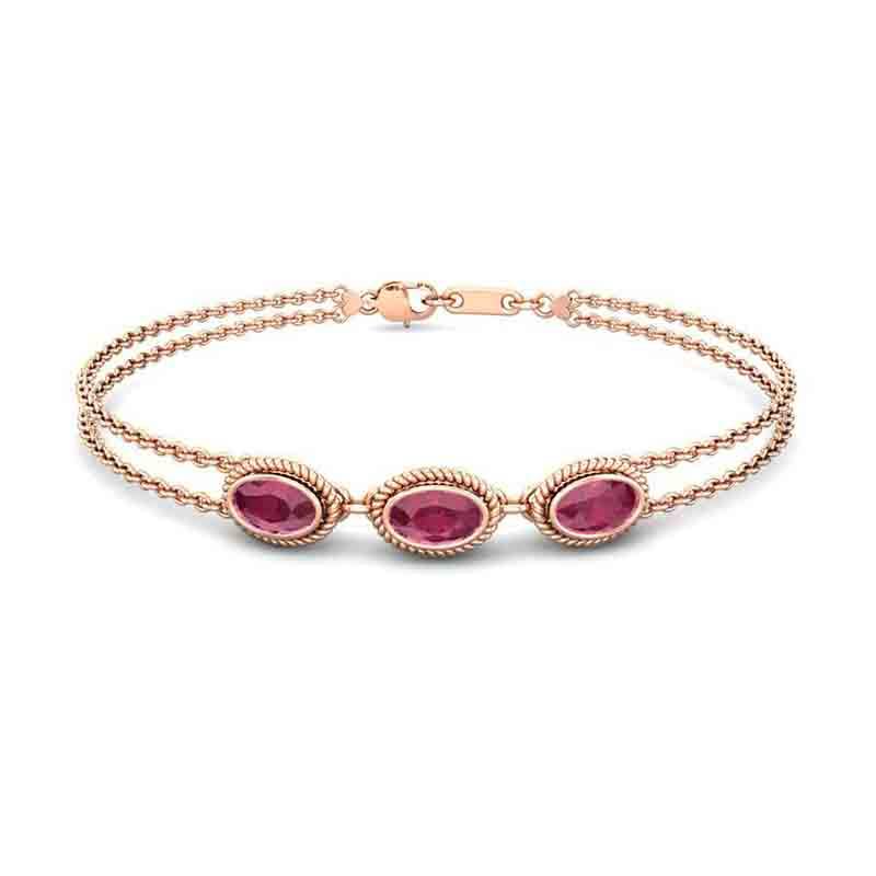 Buy Lovely Diamond Look Rose Gold Stone Bracelet for Ladies