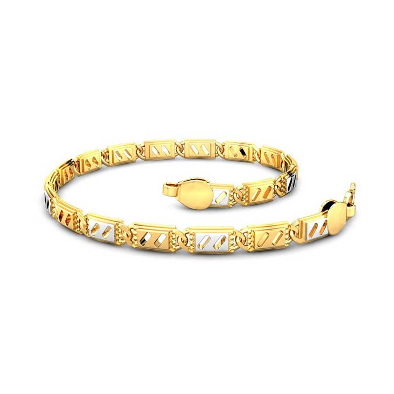 Openable gold plated link chain charm bracelet -