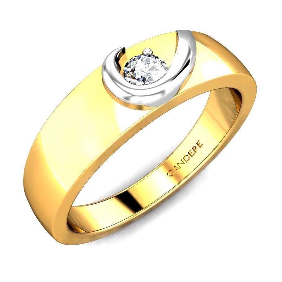 Buy CANDERE A KALYAN JEWELLERS COMPANY Men Diamond Studded 14KT Gold Ring  3.58 Gm - Ring Diamond for Men 22347274 | Myntra