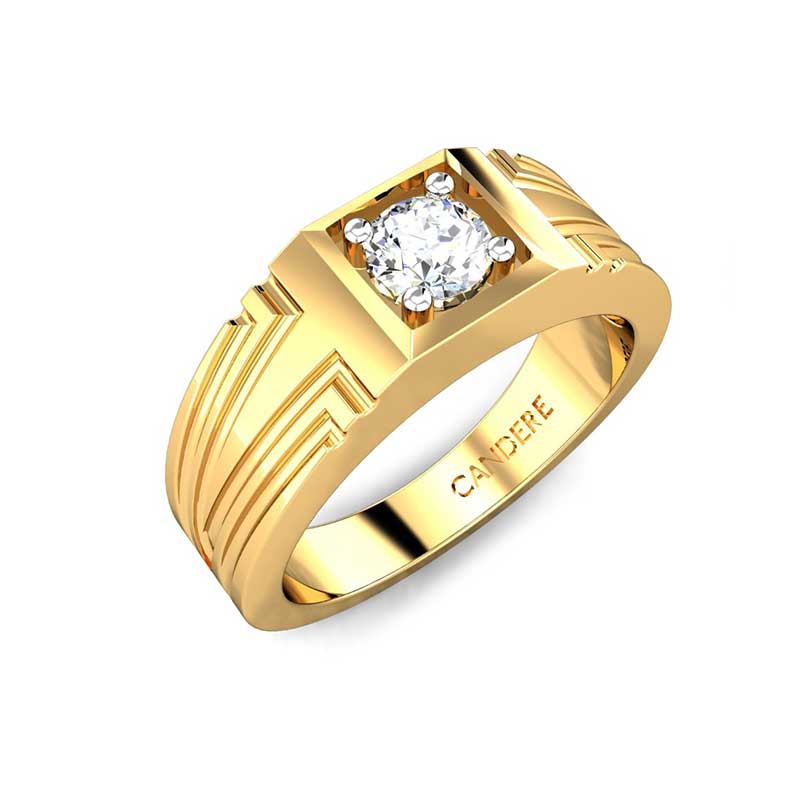 Designer yellow gold diamond finger ring (18kt) in Bangalore at best price  by Lalithaa Jewellery Mart Pvt Ltd - Justdial