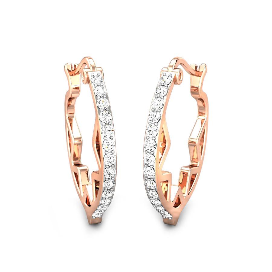 Buy Handmade Brass  18k Gold Plated Ludic Hoops Earring  Small Rose Gold  Online at the Best Price in India  Loopify