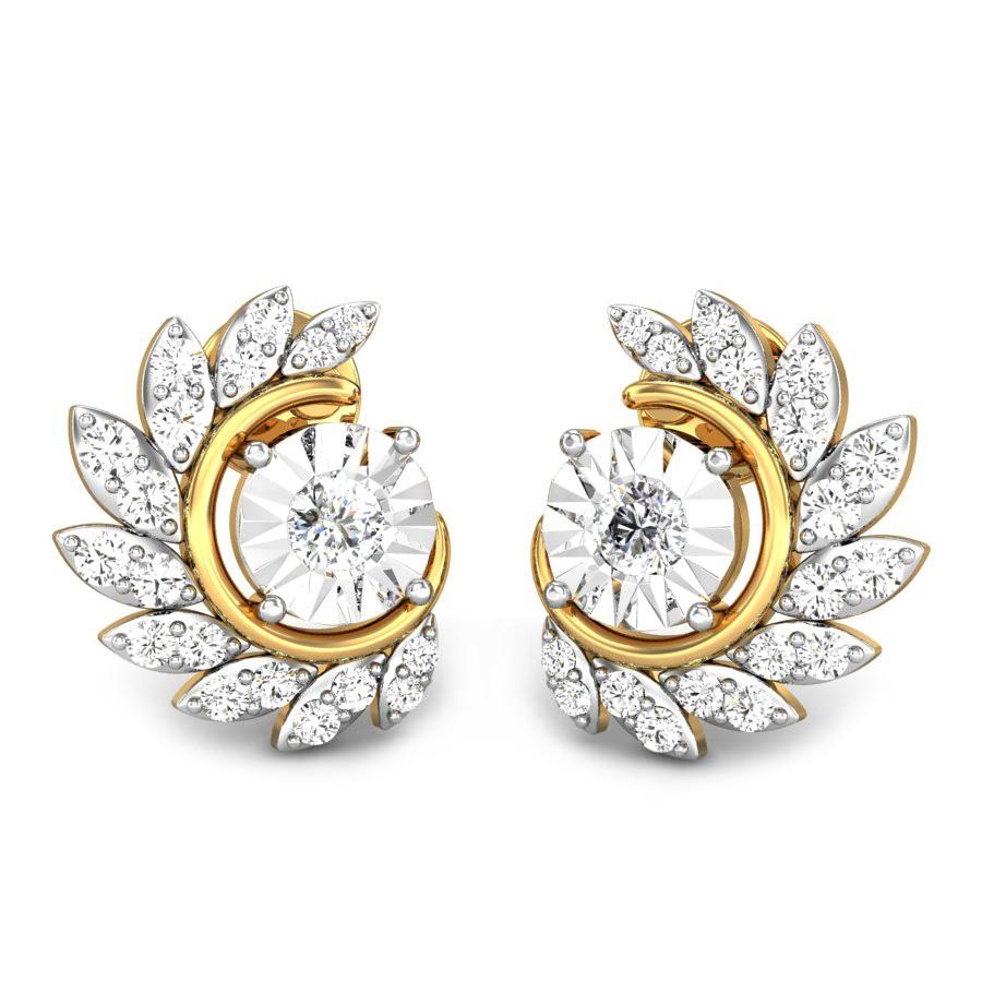 Rita Yellow Gold Diamond Stud Earring Online Jewellery Shopping India |  Dishis Designer Jewellery