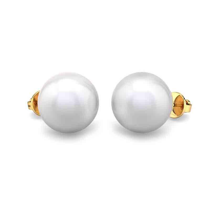White Pearl Diamond Earring  zivarin