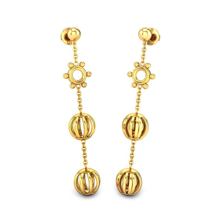 Gold long earrings designs
