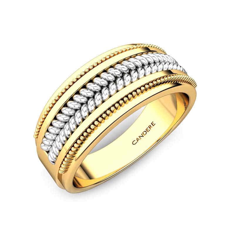 Sterling Silver 925 Ring Gold Plated Embedded With White CZ | Fayendra