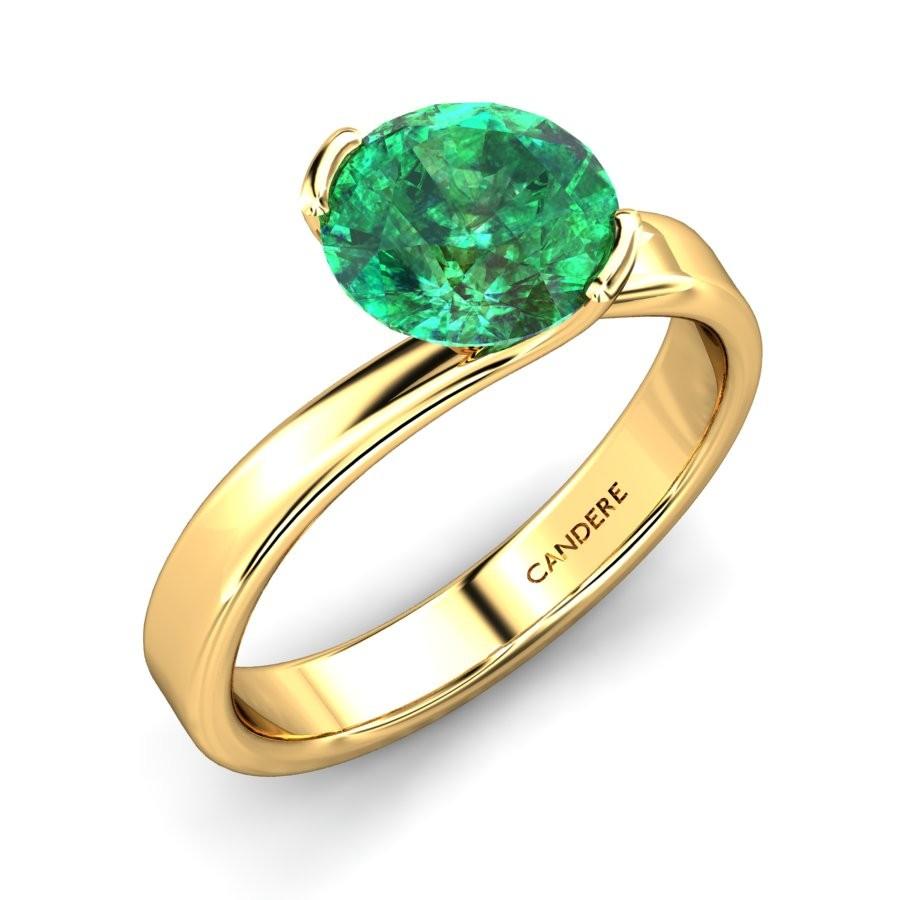Emerald Ring, Serling Silver and 14k Gold – Hadar Jewelry
