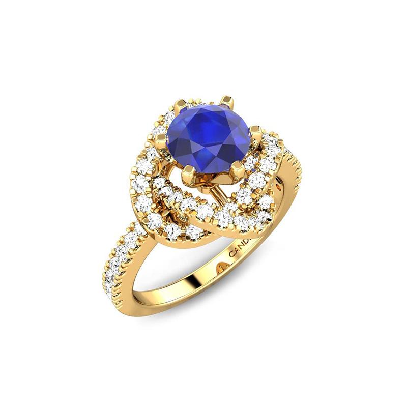 Large blue oval sapphire statement ring for women anniversary or birthday,  Cocktail ring – Lilo Diamonds