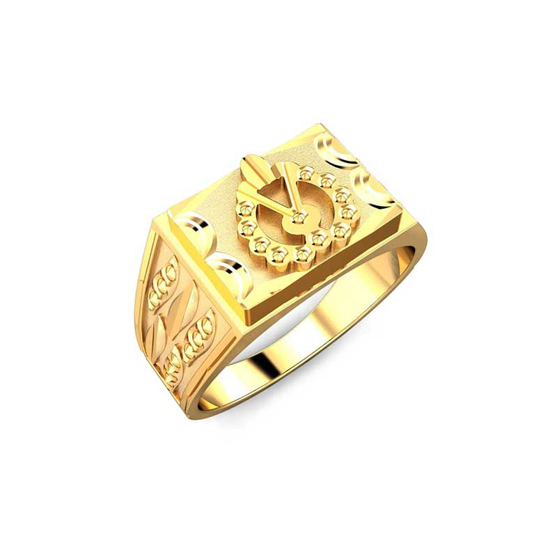 14k Yellow Gold Red-white CZ Men Ring Romboid Shape - Shop - Minor Fine  Jewelry