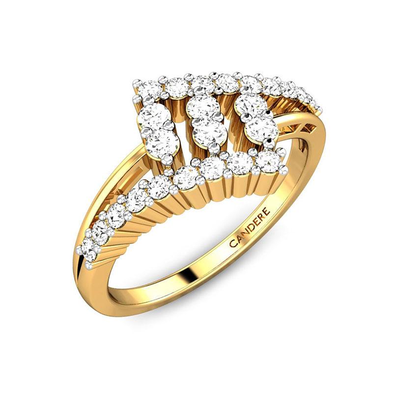 CANDERE - A KALYAN JEWELLERS COMPANY 18KT Yellow Gold and Diamond Ring for  Women : Amazon.in: Jewellery