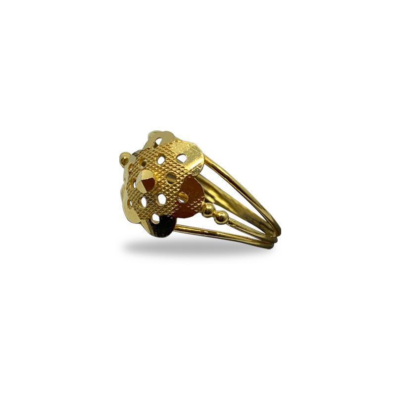 Cathy Waterman 22K Gold Hammered Ring with Diamond 