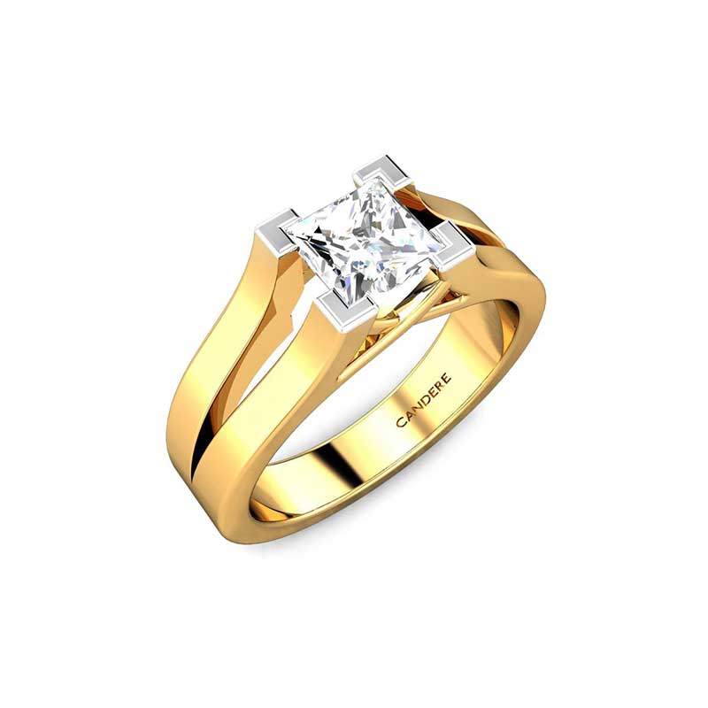 2-piece fashionable new 925 Silver 18K gold platinum ring simple six claw  couple ring men and women marriage diamond ring size 4-12 | Wish