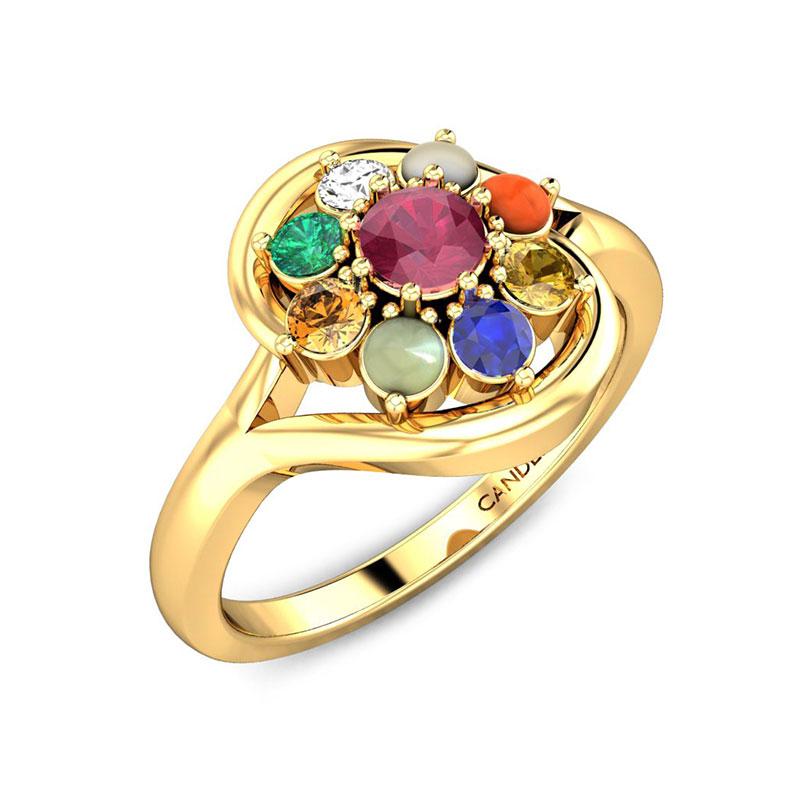 Exotic India Navaratna Ring - Sterling Silver Ring Size 9: Buy Online at  Best Price in UAE - Amazon.ae
