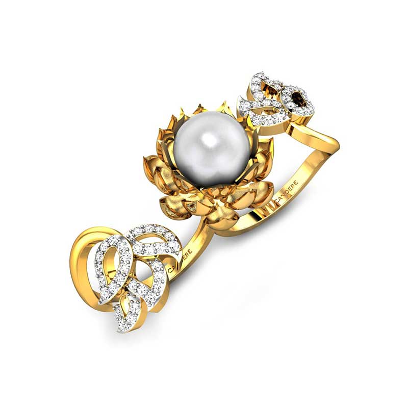 Gold Pearl Ring Ladies