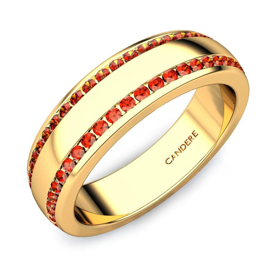 Men's Color Change Garnet Ring w/ Diamonds 14K Yellow Gold