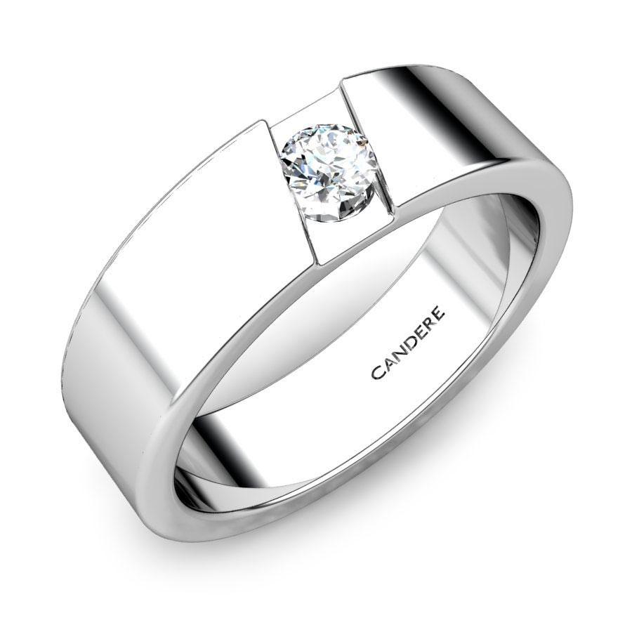 Candere by Kalyan Jewellers 14k (585) White Gold and Cubic Zirconia Ring  for Women : Amazon.in: Fashion