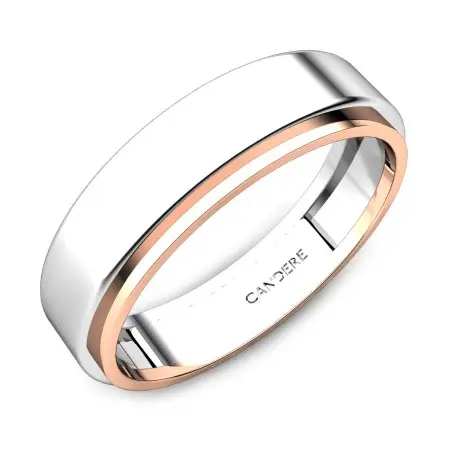 Dax Platinum And Rose Gold Band for Him