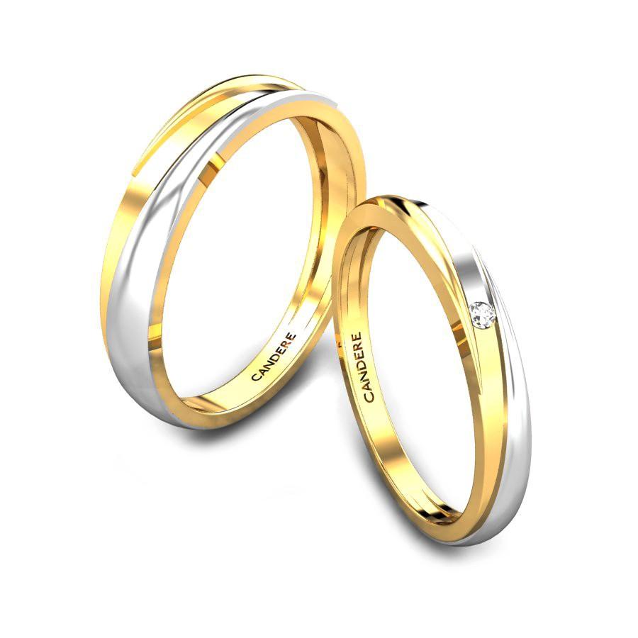 Two(Dual) Tone White and Yellow Gold Ring For Wedding and Engagement