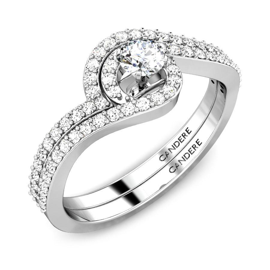 WAVES DIAMOND STACKABLE SOLITAIRE ENGAGEMENT RING