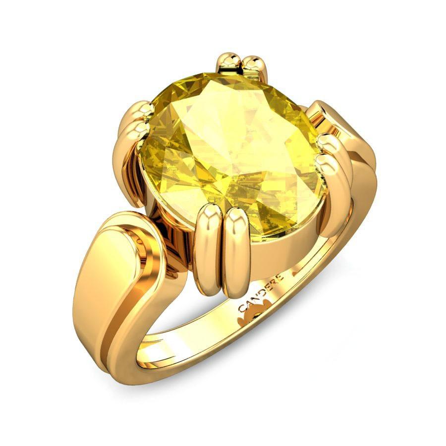 1 gram gold plated yellow stone attention-getting design ring for men –  Soni Fashion®
