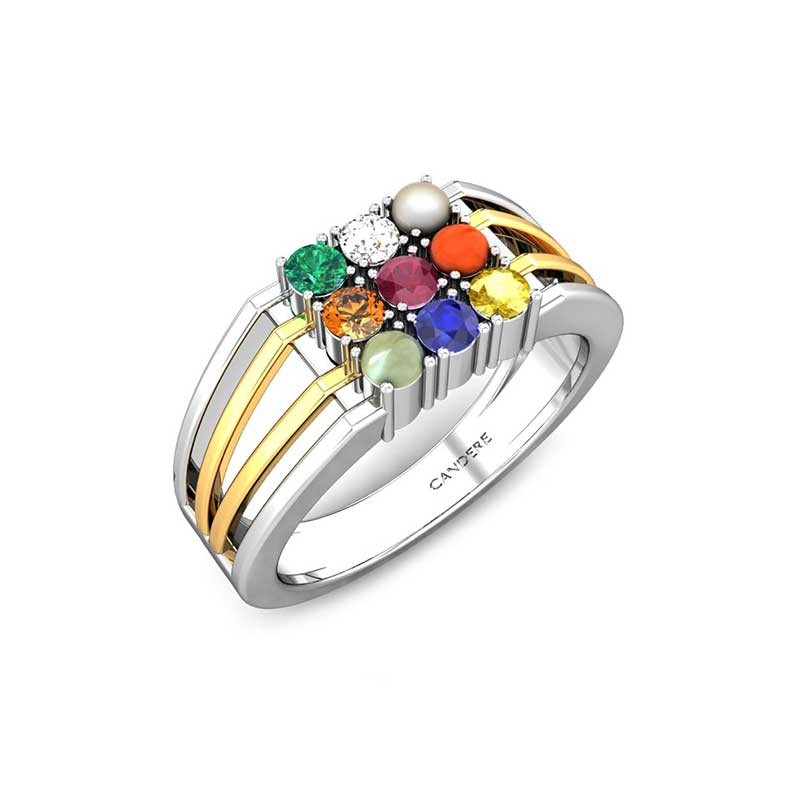 Buy Navratna Ring For Man Online | Rishabh Jewellers - JewelFlix